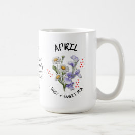 Taza De Café ABRIL Nacimiento Mes Flor Nombre Personalizado Cri