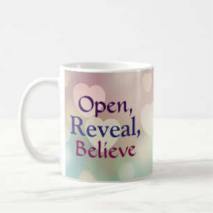 Taza De Café Abrir, revelar, creer