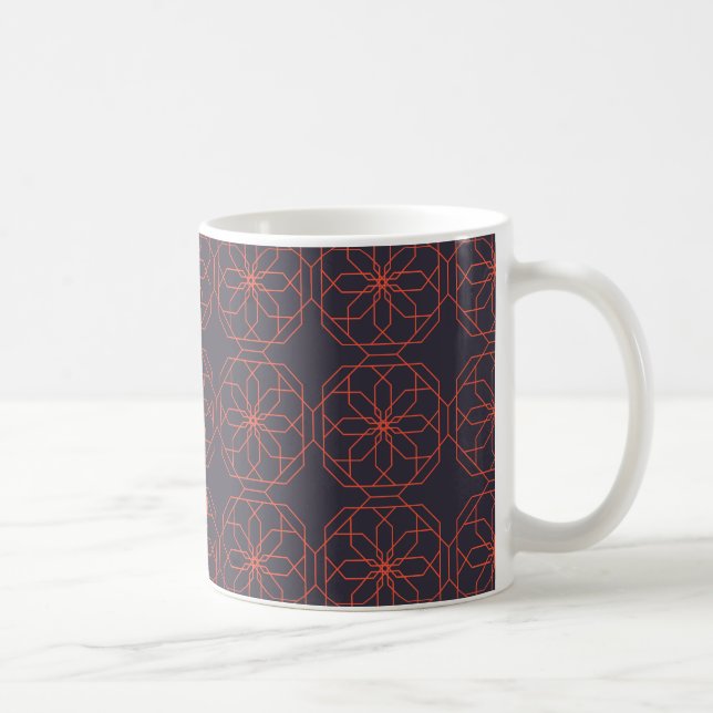 Taza De Café Absorción de flores geométricas elegantes, lindas  (Derecha)