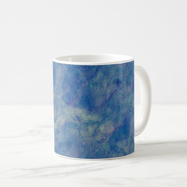 Taza De Café Abstracción acrílica de mármol azul y rosa (Anverso derecho)