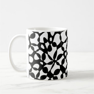Taza De Café Abstracción de celdas Blanco negro
