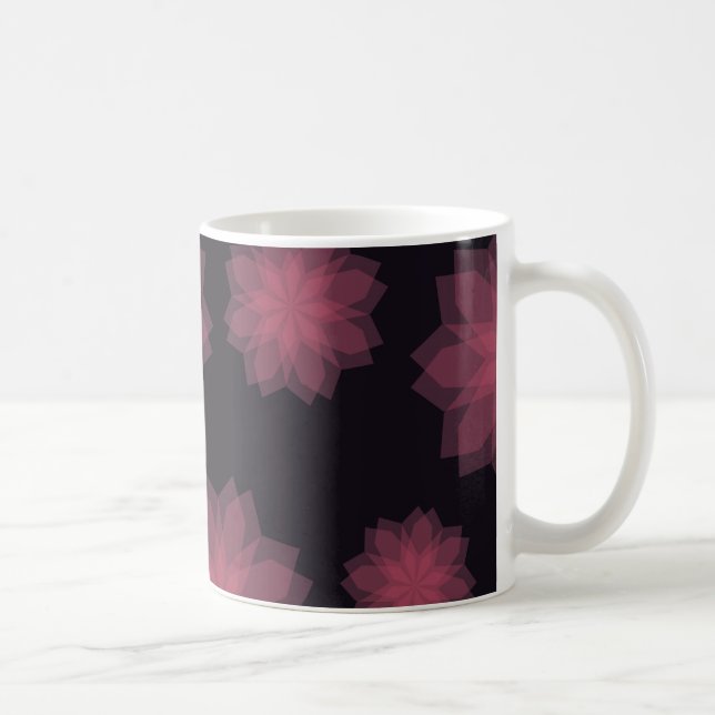 Taza De Café abstracción de flores rosadas, frescas, modernas (Derecha)