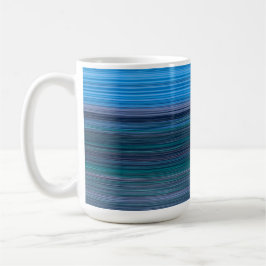 Taza De Café Abstracción de franjas horizontales azules