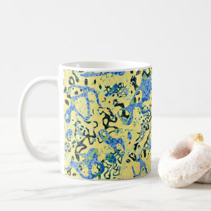 Taza De Café Abstracción gráfica con manchas negras y amarillas