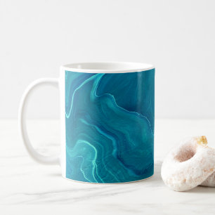Taza De Café Abstración de mármol del árido verde marino