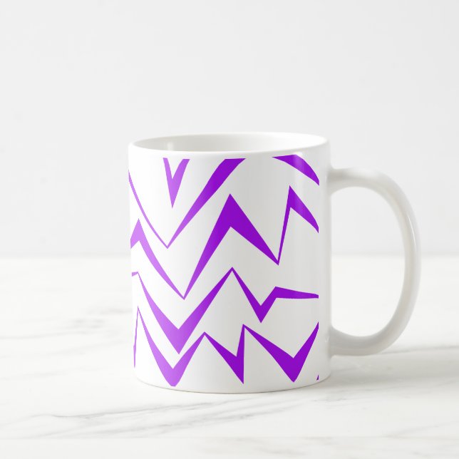 Taza De Café Abstract, bold, vibrant geometric zigzag pattern (Derecha)