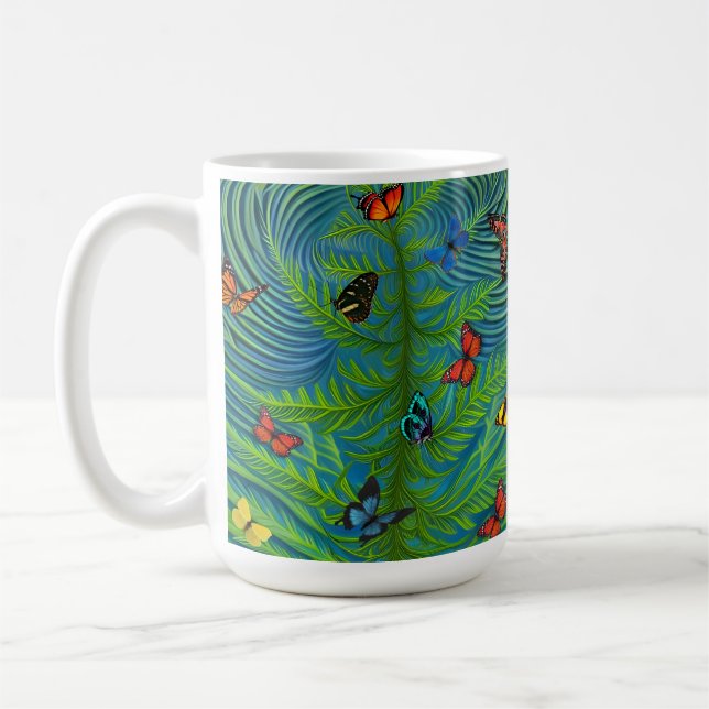 Taza De Café Abstract Butterfly Dream Garden (Izquierda)