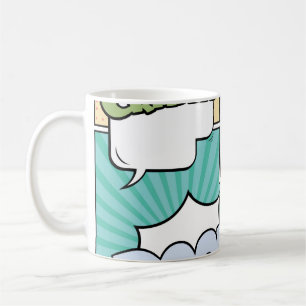 Taza De Café Abstract creative concept comic pop art style blan