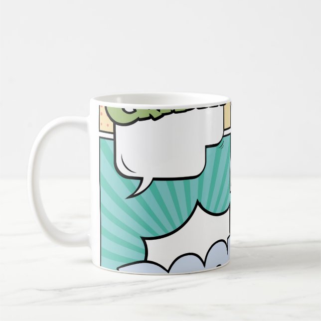 Taza De Café Abstract creative concept comic pop art style blan (Izquierda)