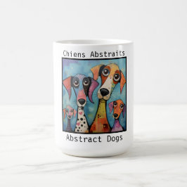 Taza De Café Abstract Dogs blue