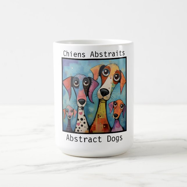 Taza De Café Abstract Dogs blue (Centro)