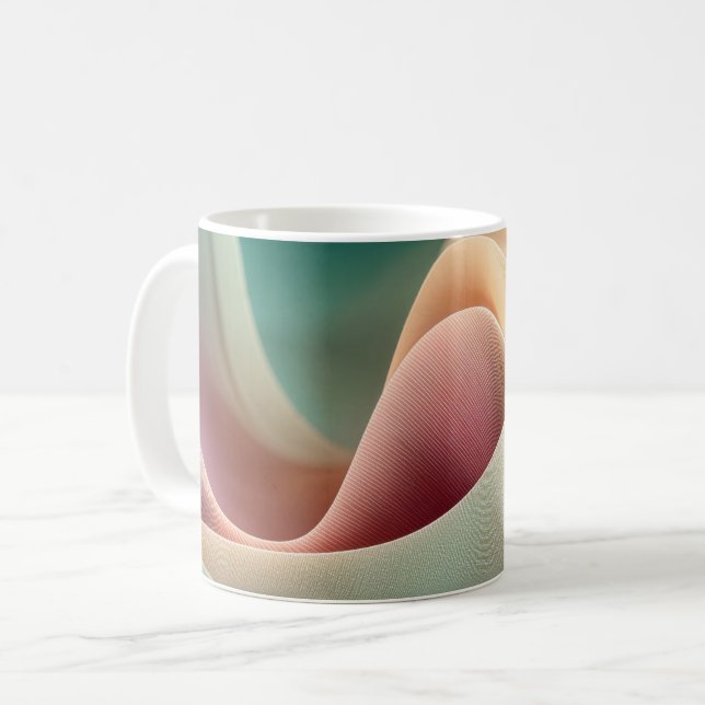 Taza De Café Abstract Drapery with Pastel Gradient Flow (Anverso izquierdo)