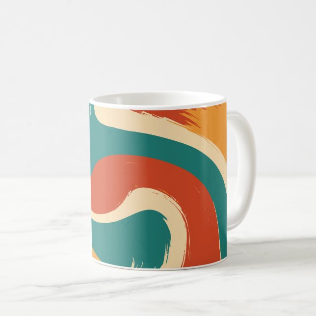 Taza De Café Abstract Dynamic Flow Modern Artwork (Anverso derecho)