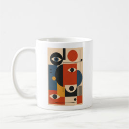 Taza De Café Abstract Eyes – Geometric Art Mug