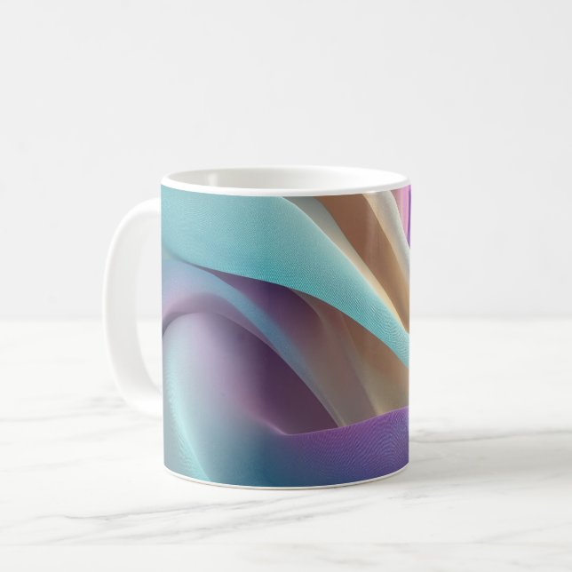 Taza De Café Abstract Fabric Texture in Pastel Tones (Anverso izquierdo)
