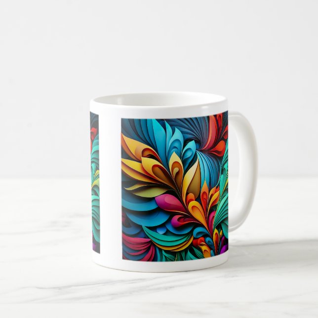 Taza De Café Abstract Flowers Classic Mug, 11 oz (Anverso derecho)