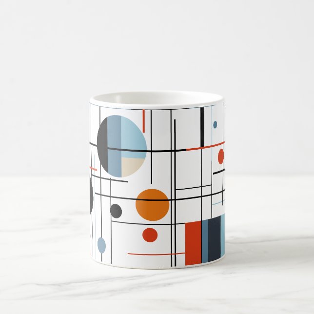 Taza De Café Abstract Geometric Modern Minimalist Lines (Centro)