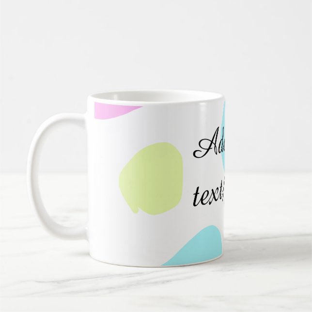 Taza De Café Abstract geometric shapes pastel add name photo ba (Izquierda)