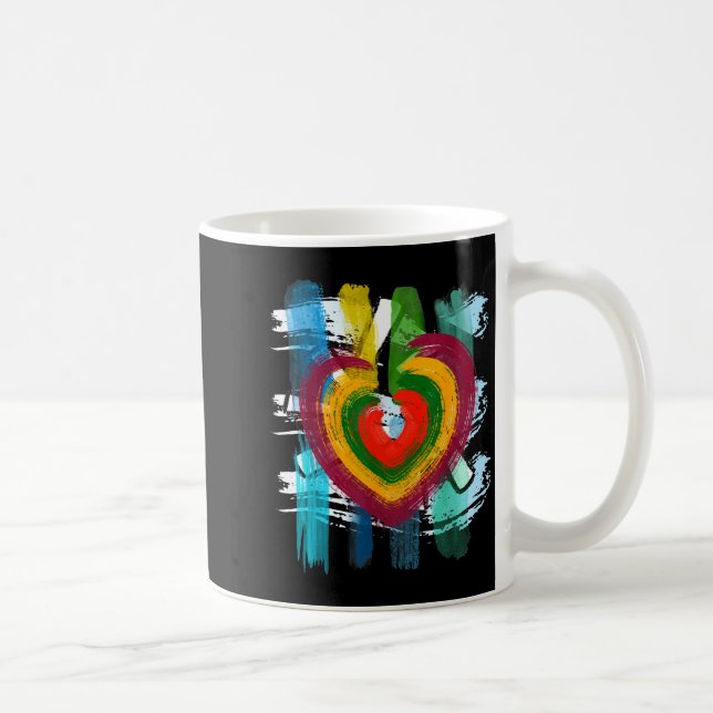 Taza De Café Abstract Heart _ Painterly Valentine Abstract Art  (Derecha)