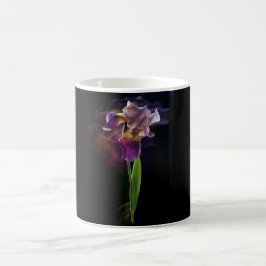 Taza De Café Abstract Iris Flower – Elegant Floral Art