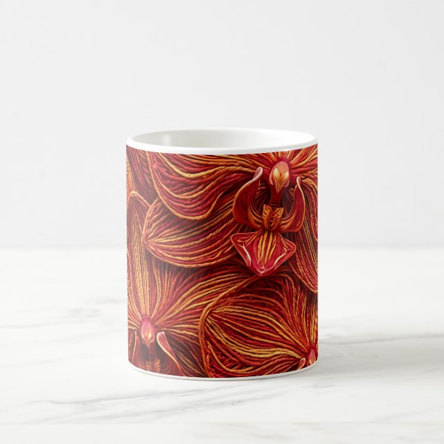 Taza de café Abstract Orchid Fire Red Thread (Centro)
