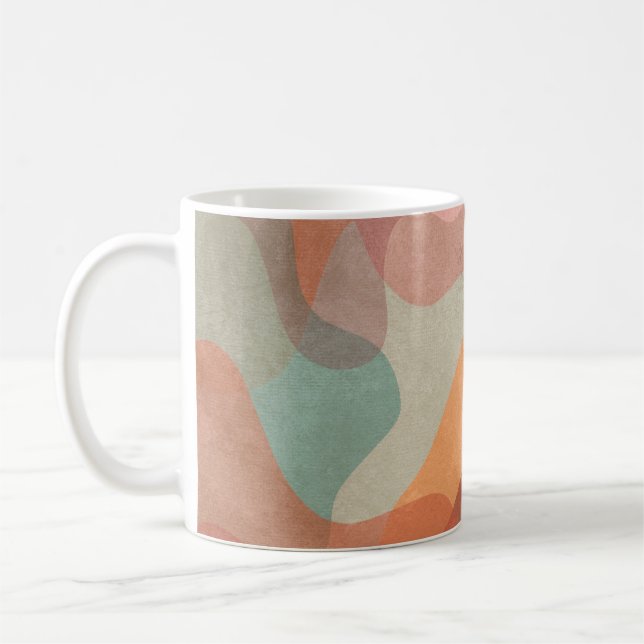 Taza De Café Abstract Overlapping Pastel Blobs Background (Izquierda)