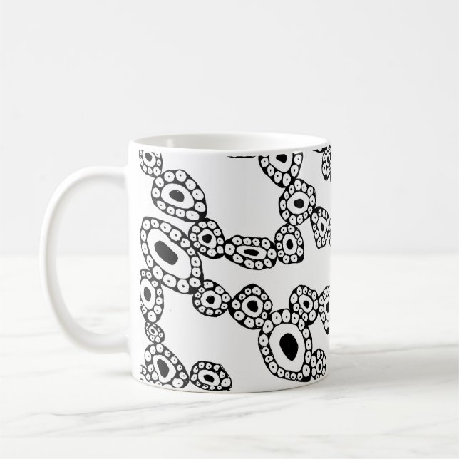 Taza De Café Abstract Random Circle Blob Shapes (Izquierda)