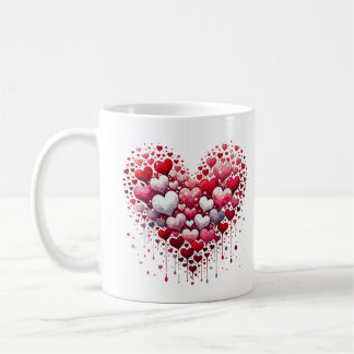 Taza De Café Abstract Red Heart Love Splash Romantic Art Mug