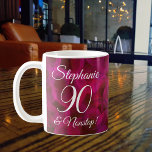 Taza De Café Abstract Red Rose 90 and Nonstop Personalized<br><div class="desc">Abstract Red Rose 90 and Nonstop Personalized Coffee Mug This is a special unique elegant abstract red rose art birthday mug specially designed for your friends who are turning 90 and Nonstop! Personalize this mug with their name. Pair this mug with a wine label or an elegant red rose personalized...</div>