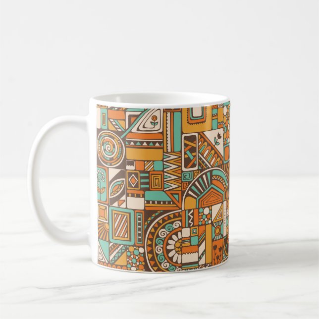 Taza De Café Abstract seamless pattern with geometric elements. (Izquierda)