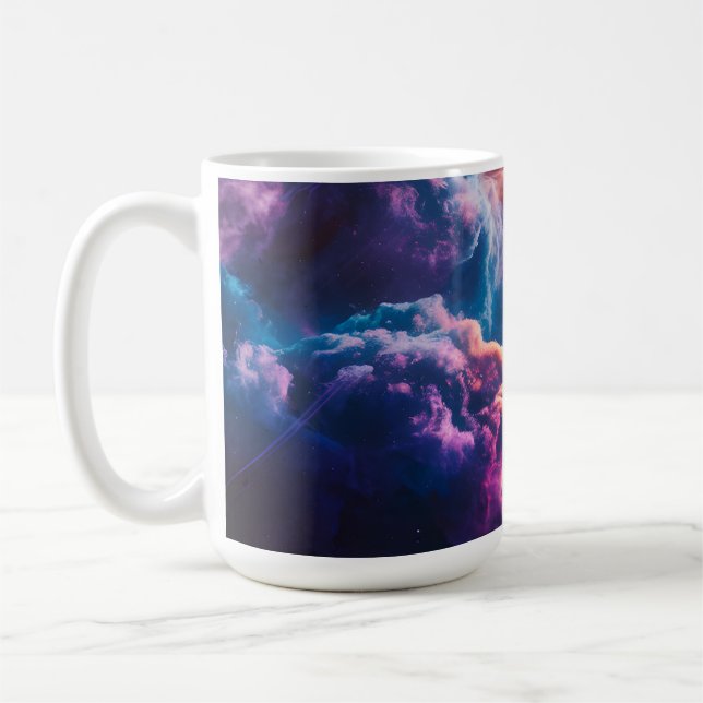 Taza De Café Abstract Space Nebula Art - Colorful Cosmic (Izquierda)
