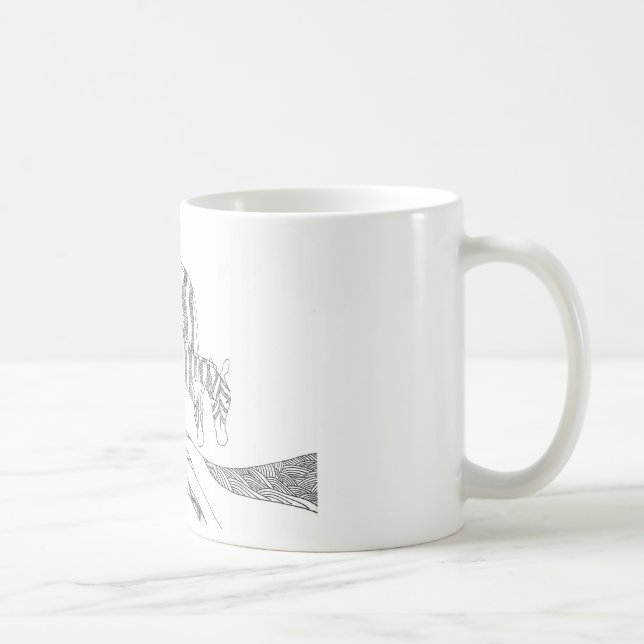 Taza De Café Abstract stick figure custom mug giraffe (Derecha)
