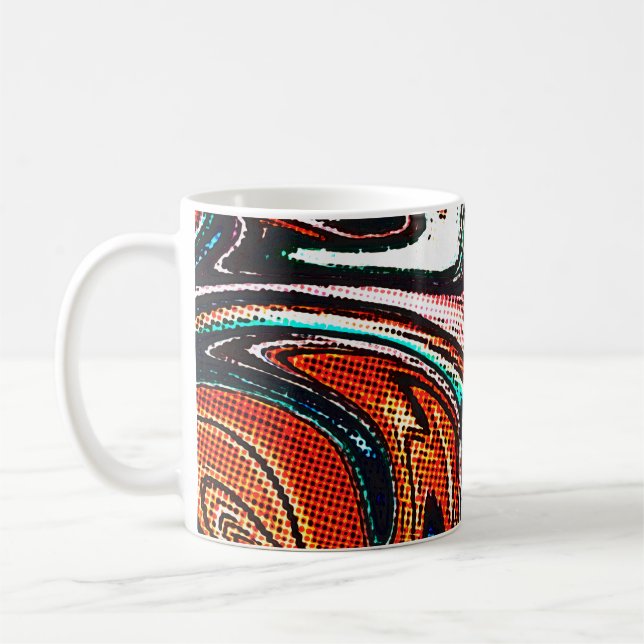Taza De Café Abstract swirl background. Liquid paint texture in (Izquierda)