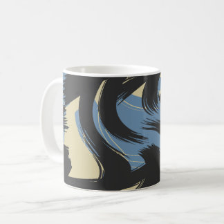 Taza De Café Abstract Swirling Brushstroke Design
