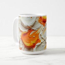 Taza De Café Abstract Swirling Teal and Orange Glossy Fluid Spl