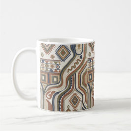 Taza De Café Abstract Tribal Geometric Embroidery Pattern
