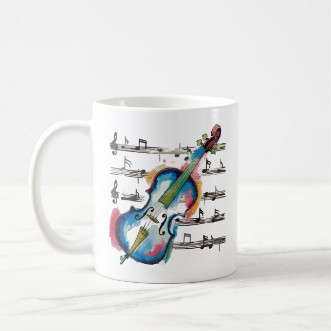 Taza De Café Abstract Violin Coffee Mug (Izquierda)