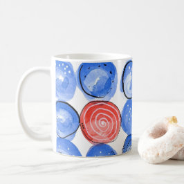 Taza De Café Abstract Watercolor Blue Dots