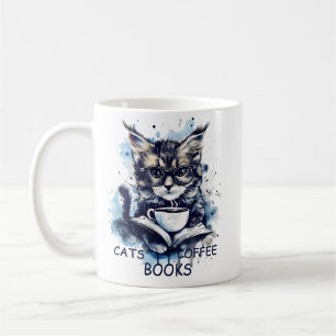 Taza De Café Abstract Watercolor Cats Coffoks Books