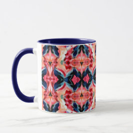 Taza de café abstracta -Azules y rosas