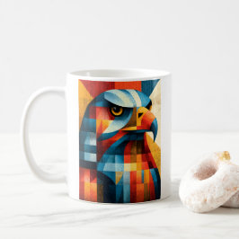 Taza de café abstracta de águila geométrica Pop Ar