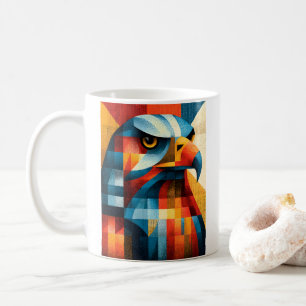 Taza de café abstracta de águila geométrica Pop Ar