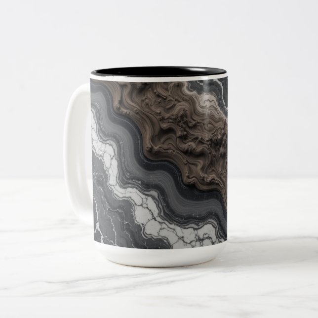 Taza de café abstracta de Black Marble – Taza mode (Anverso izquierdo)