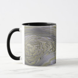 Taza de café abstracta de mármol blanco Vena de Or