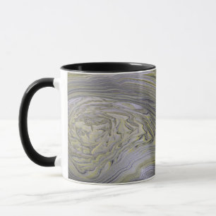Taza de café abstracta de mármol blanco Vena de Or