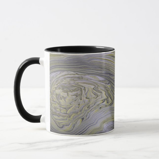 Taza de café abstracta de mármol blanco Vena de Or (Izquierda)