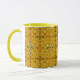 Taza de café abstracta dorada