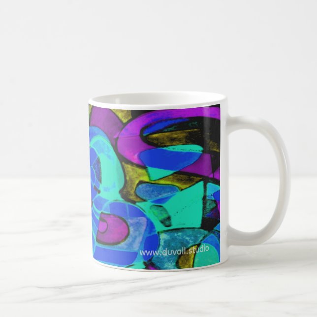 taza de café abstracta "laguna azul" (Derecha)