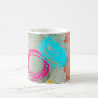 Taza de café abstracta moderna en acuarela azul y
