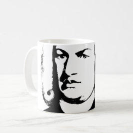 Taza De Café Abstractamente y Johann Sebastian Bach en negras